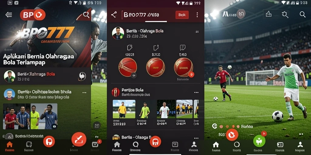 Tampilan antarmuka BPO777 dengan berita olahraga bola terbaru.