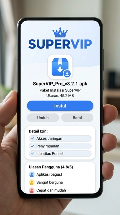Tampilan halaman APK supervip
