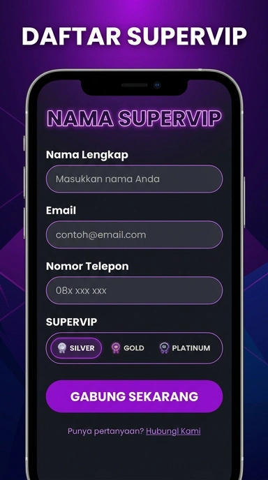 Tampilan halaman daftar supervip